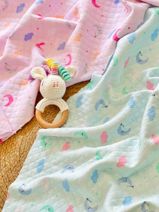 Printed Quilted Fabric Moon