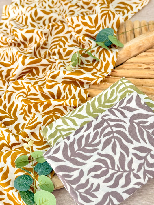 Printed Linen Leaf Harmony