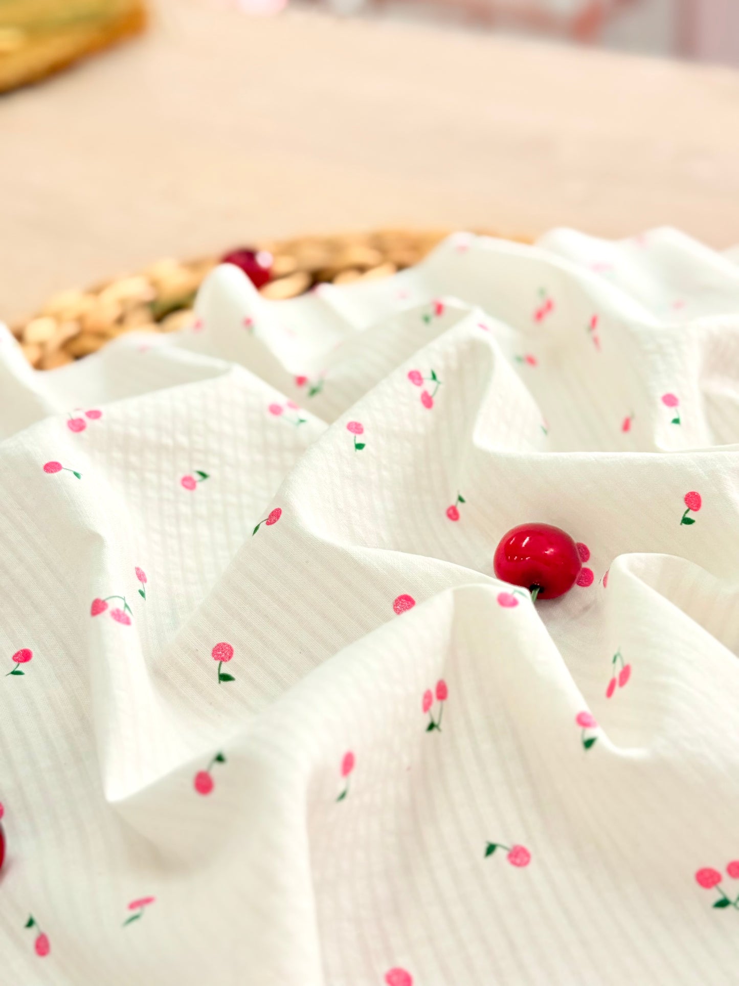 Printed Voile Cherry Bloom
