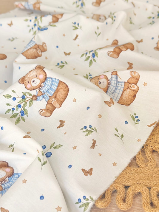 Cotton Twill Blueberry Bear