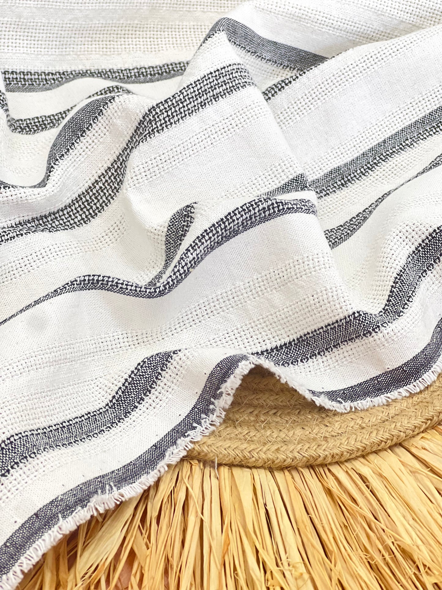 Artisanal Printed Linen Stripes