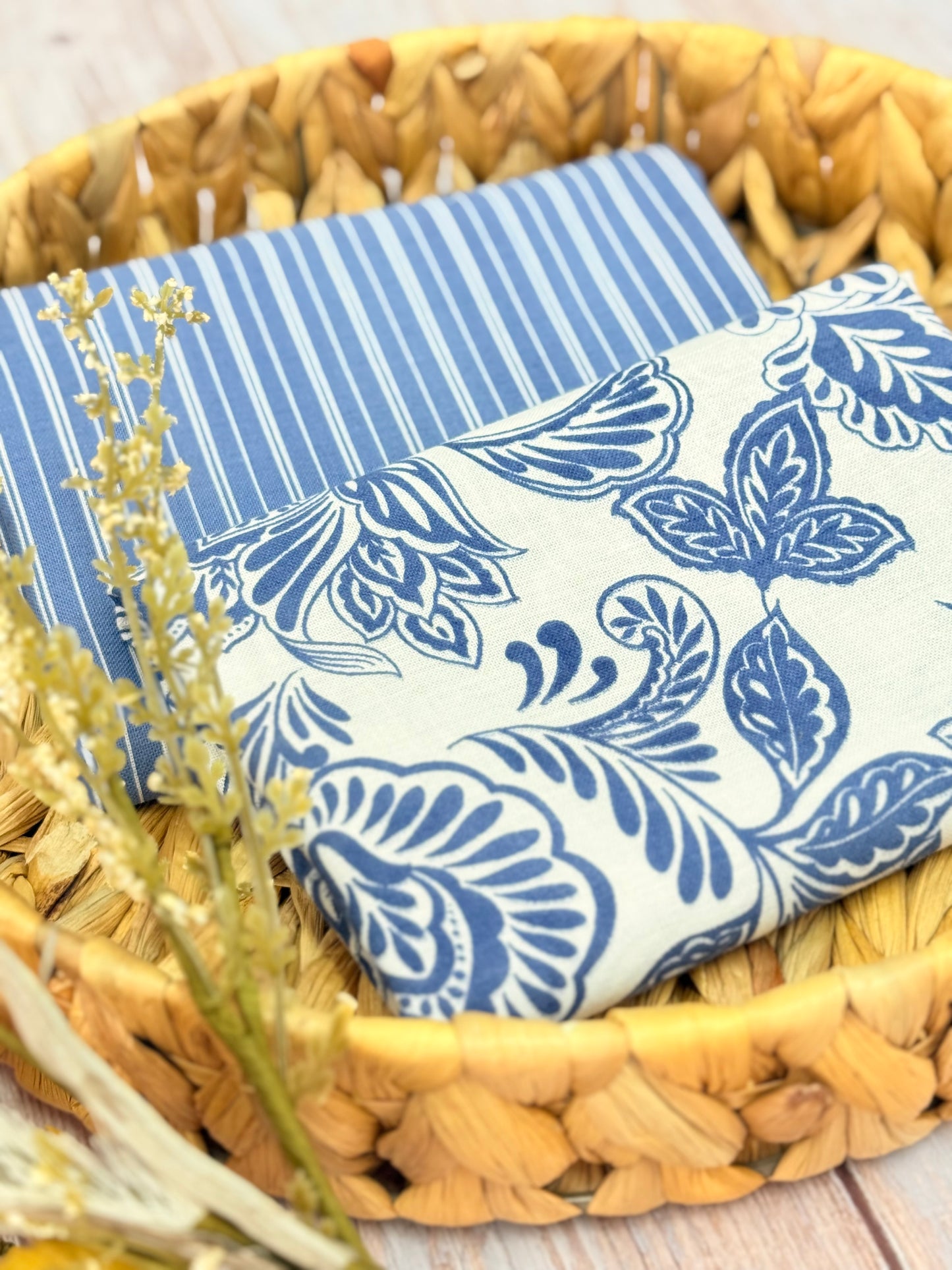 Printed Linen Indigo Harmony