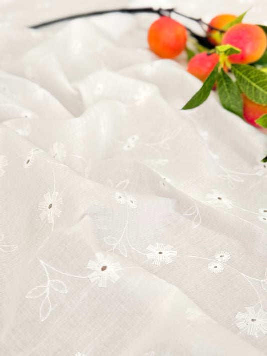 Embroidered Cotton White 26