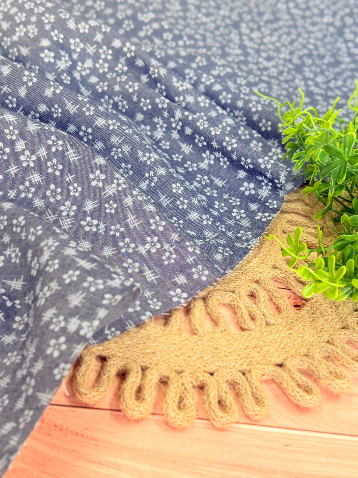 Printed Denim Midnight Garden