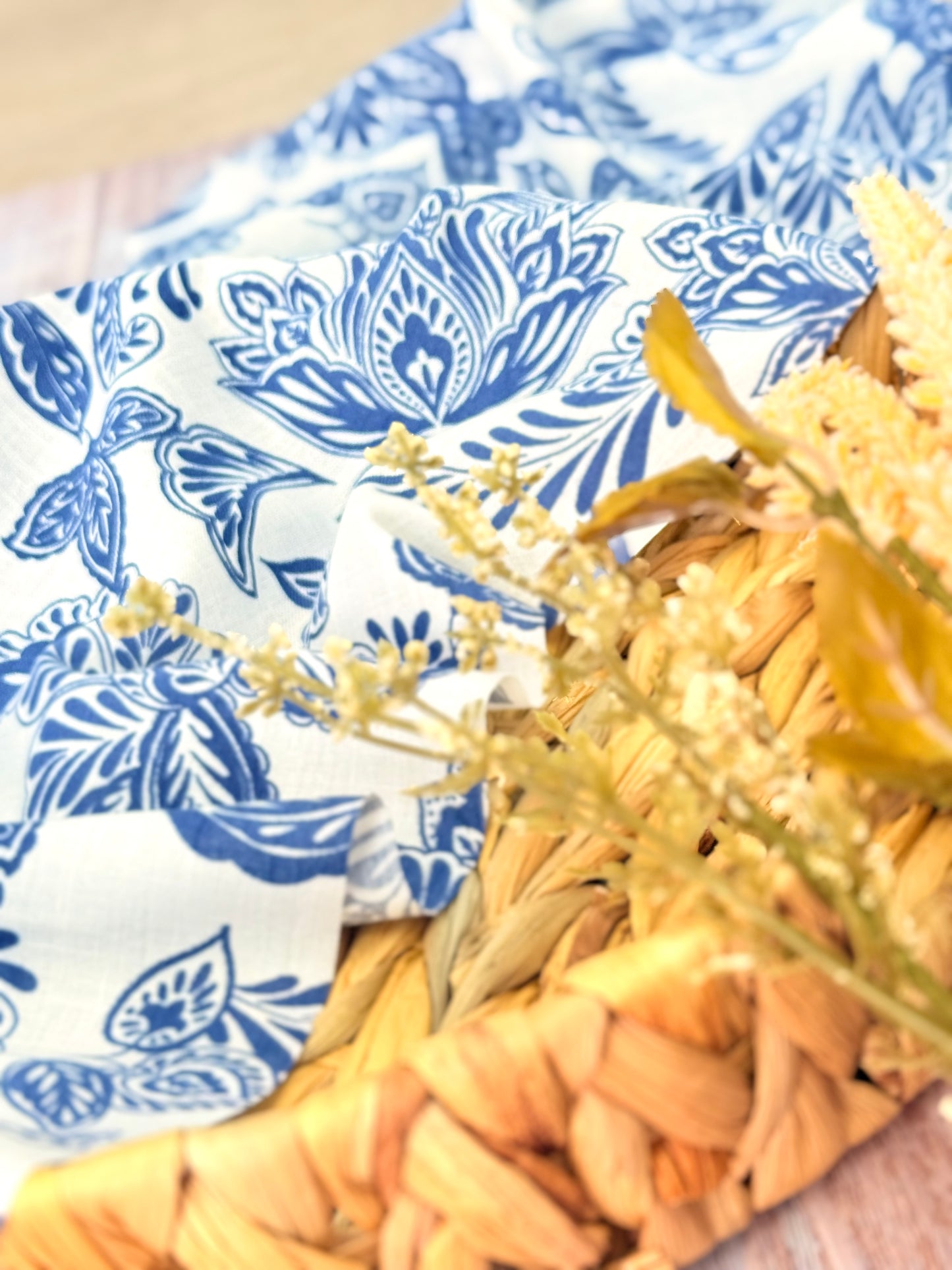 Printed Linen Indigo Harmony