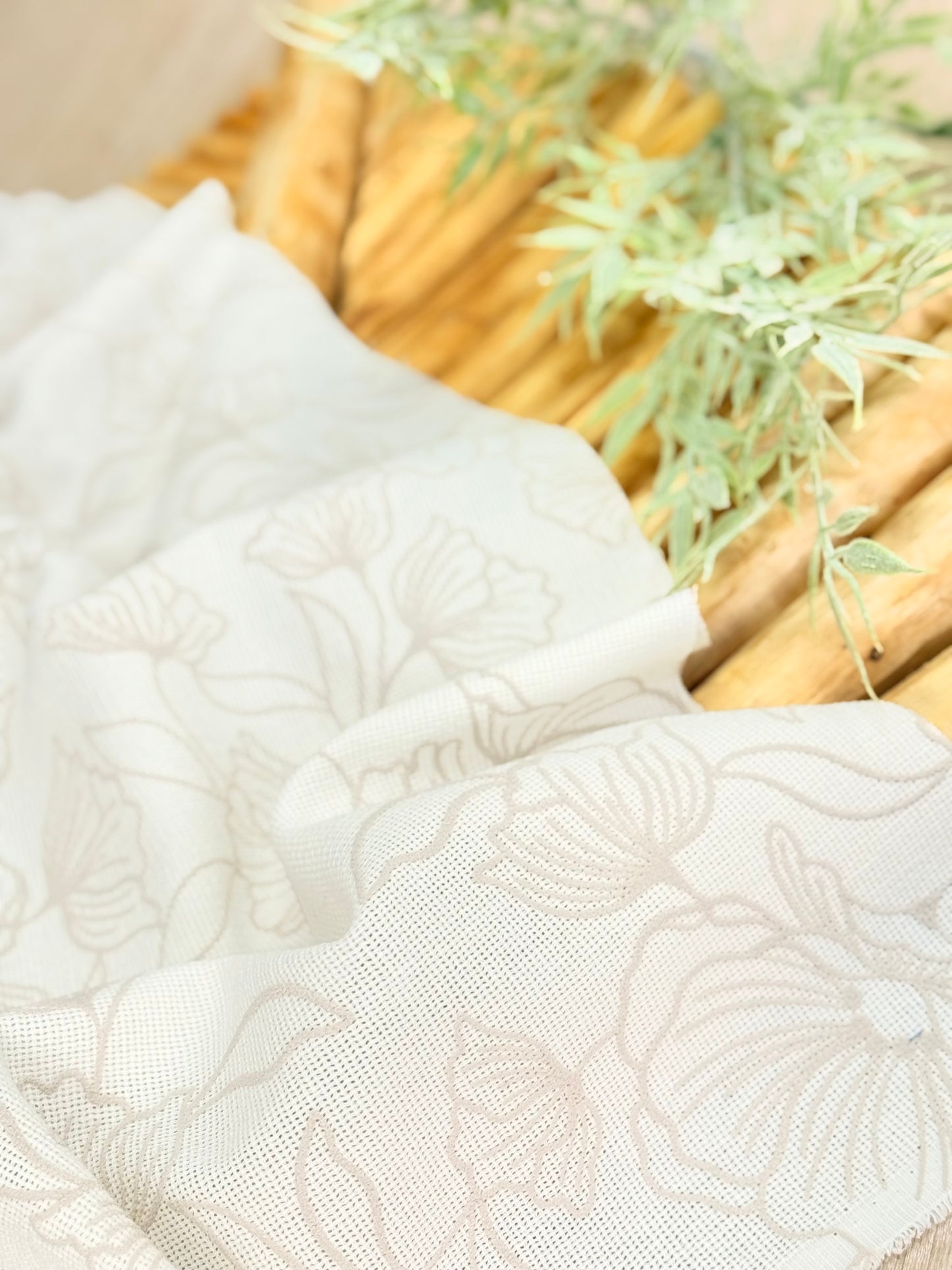 Artisanal Printed Linen Ocean Bloom