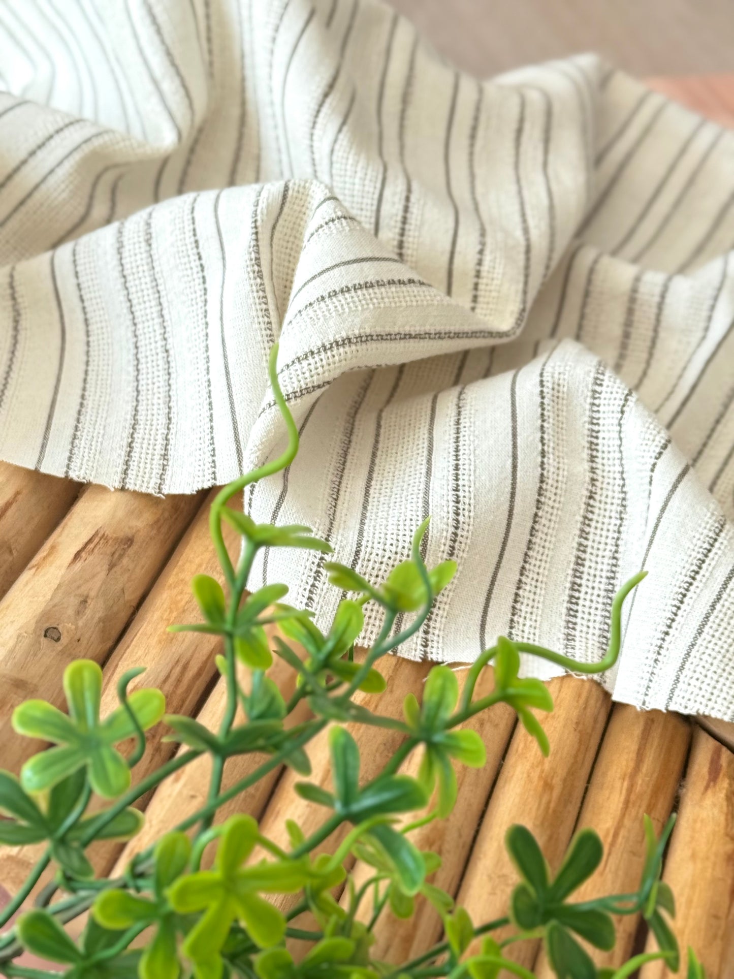Artisanal Printed Linen Stripes 02