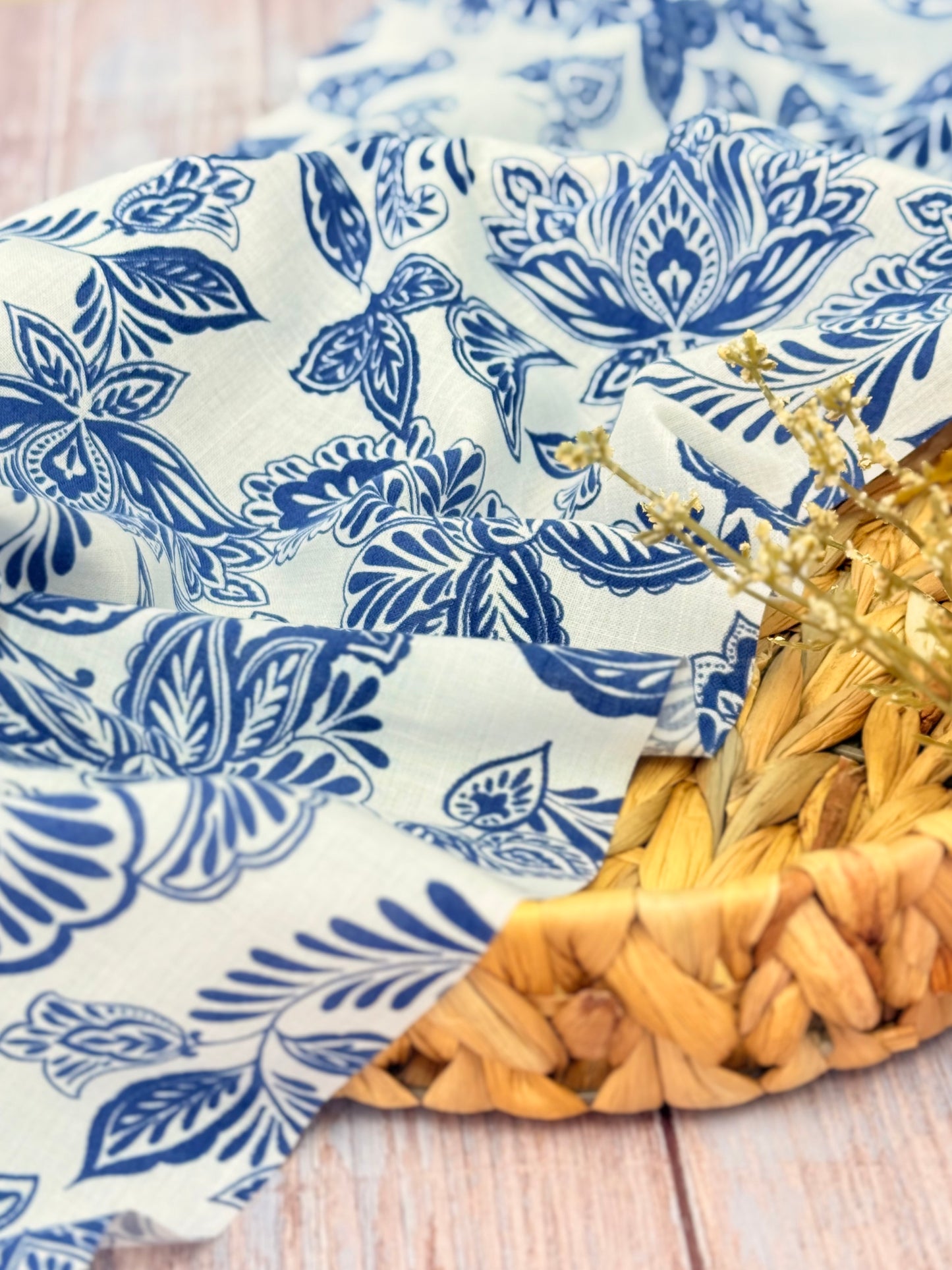 Printed Linen Indigo Harmony