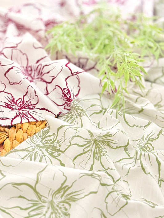 Embroidered Cotton Bloom Lines