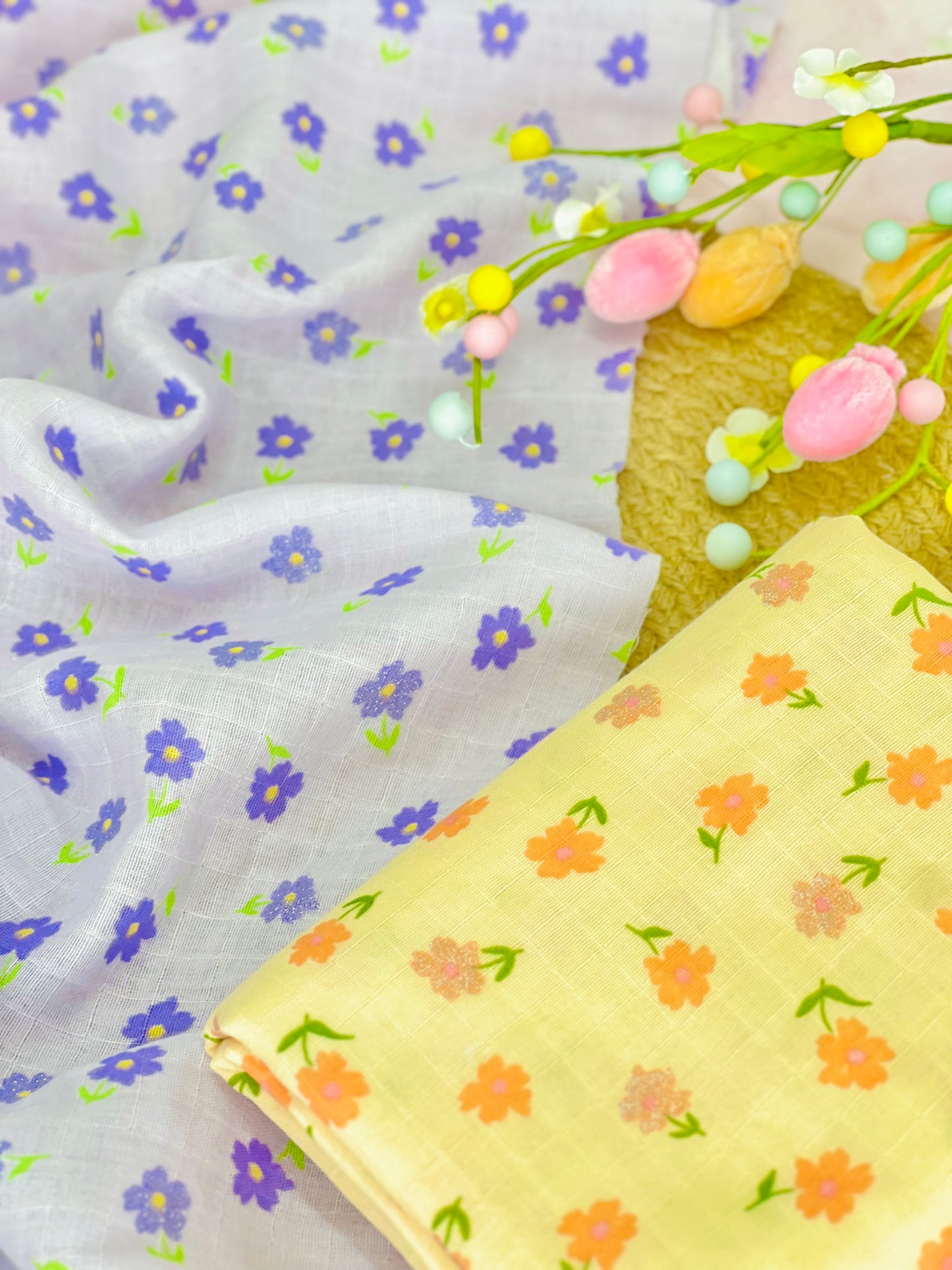 Muselina Shiny Flower 03