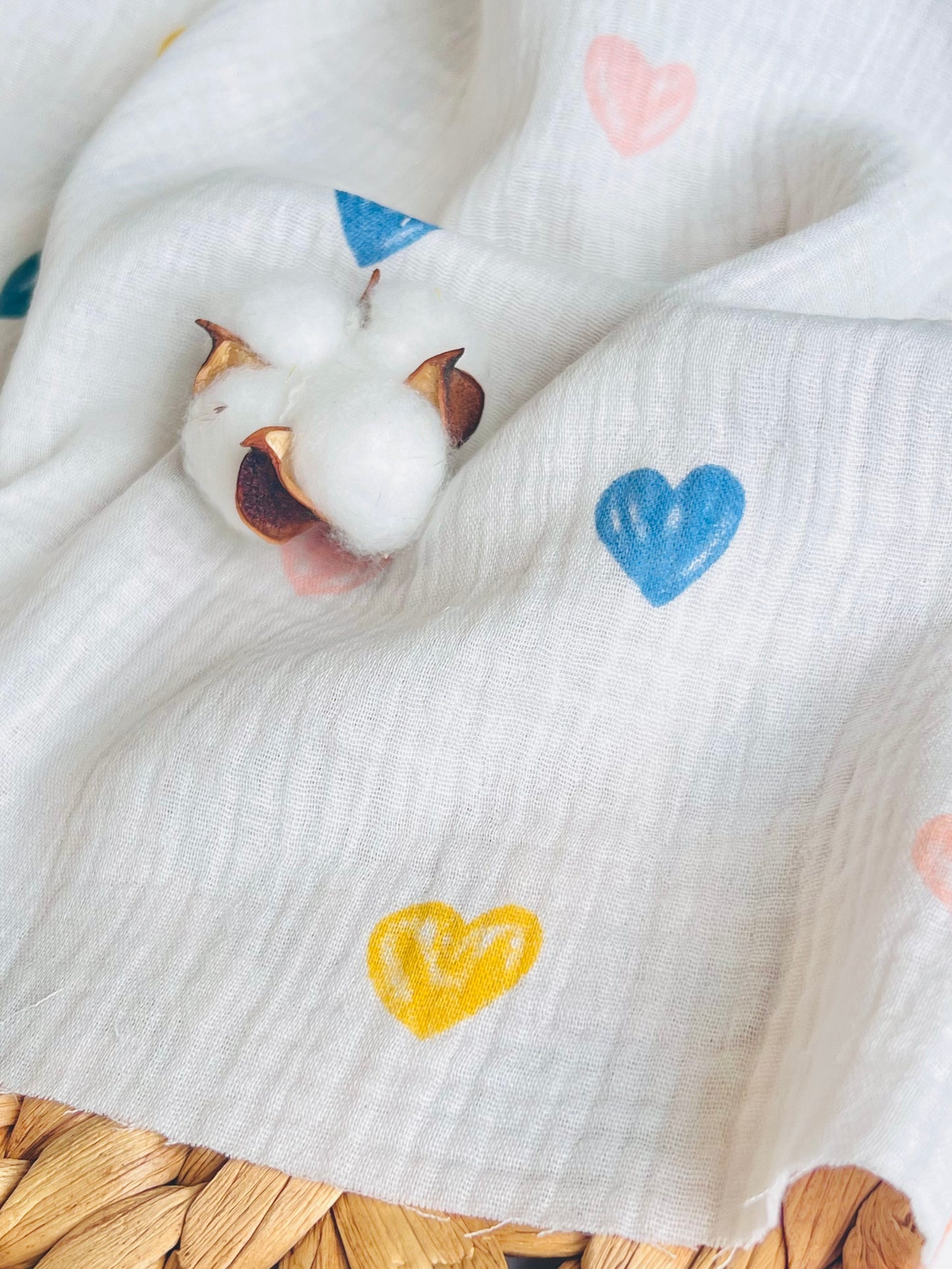 Muselina Colorful Hearts