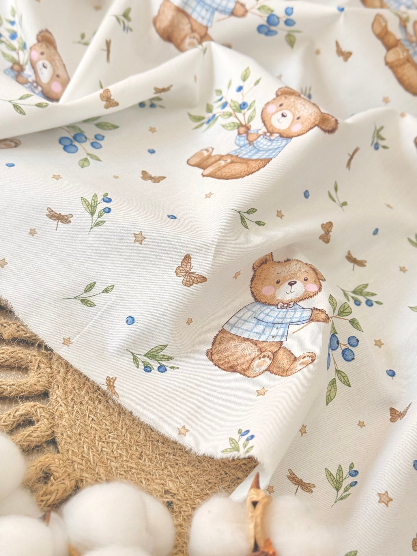 Cotton Twill Blueberry Bear