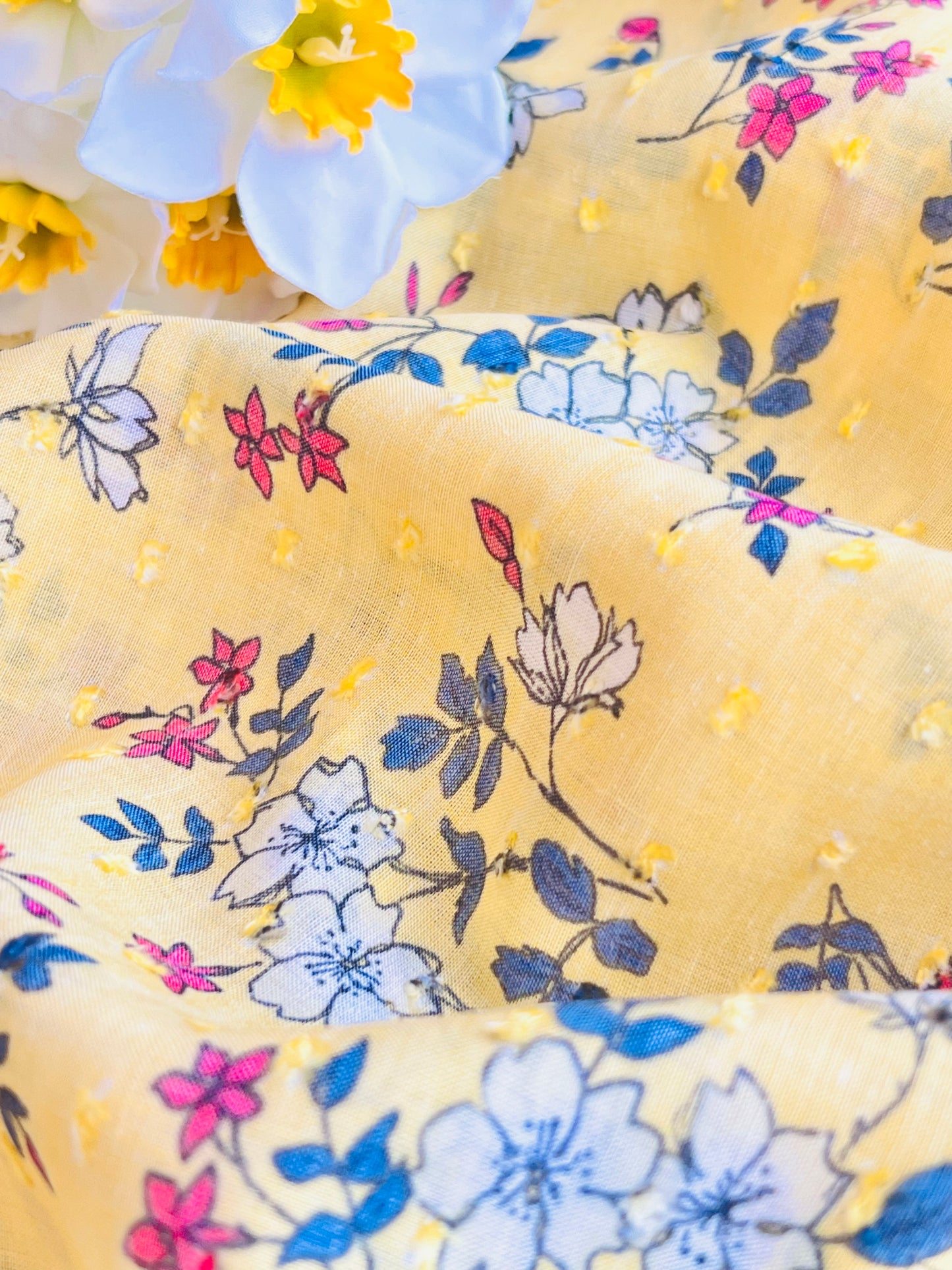 Printed Plumeti Cotton Yellowish