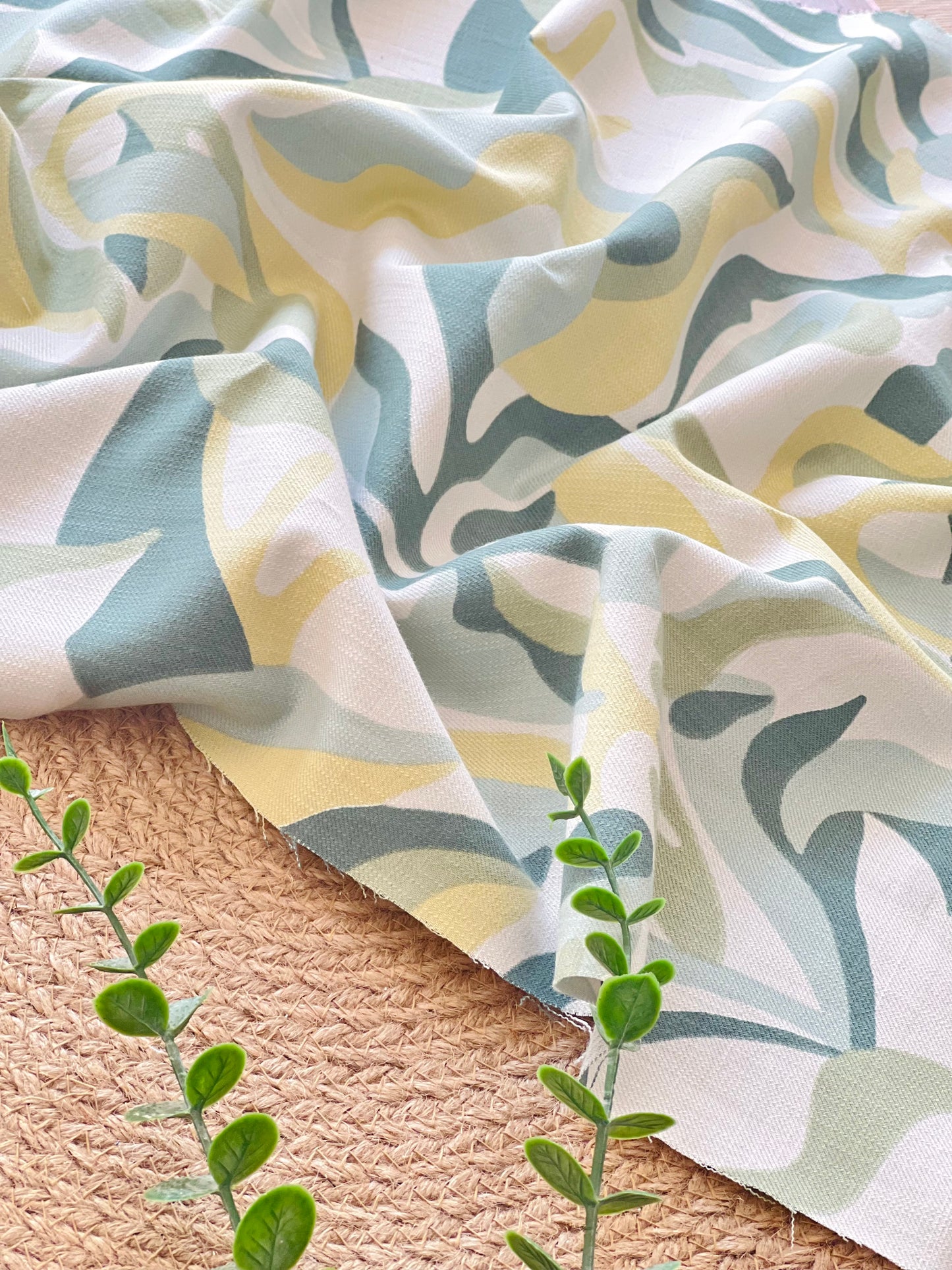 Slub Printed Linen Urban Jungle