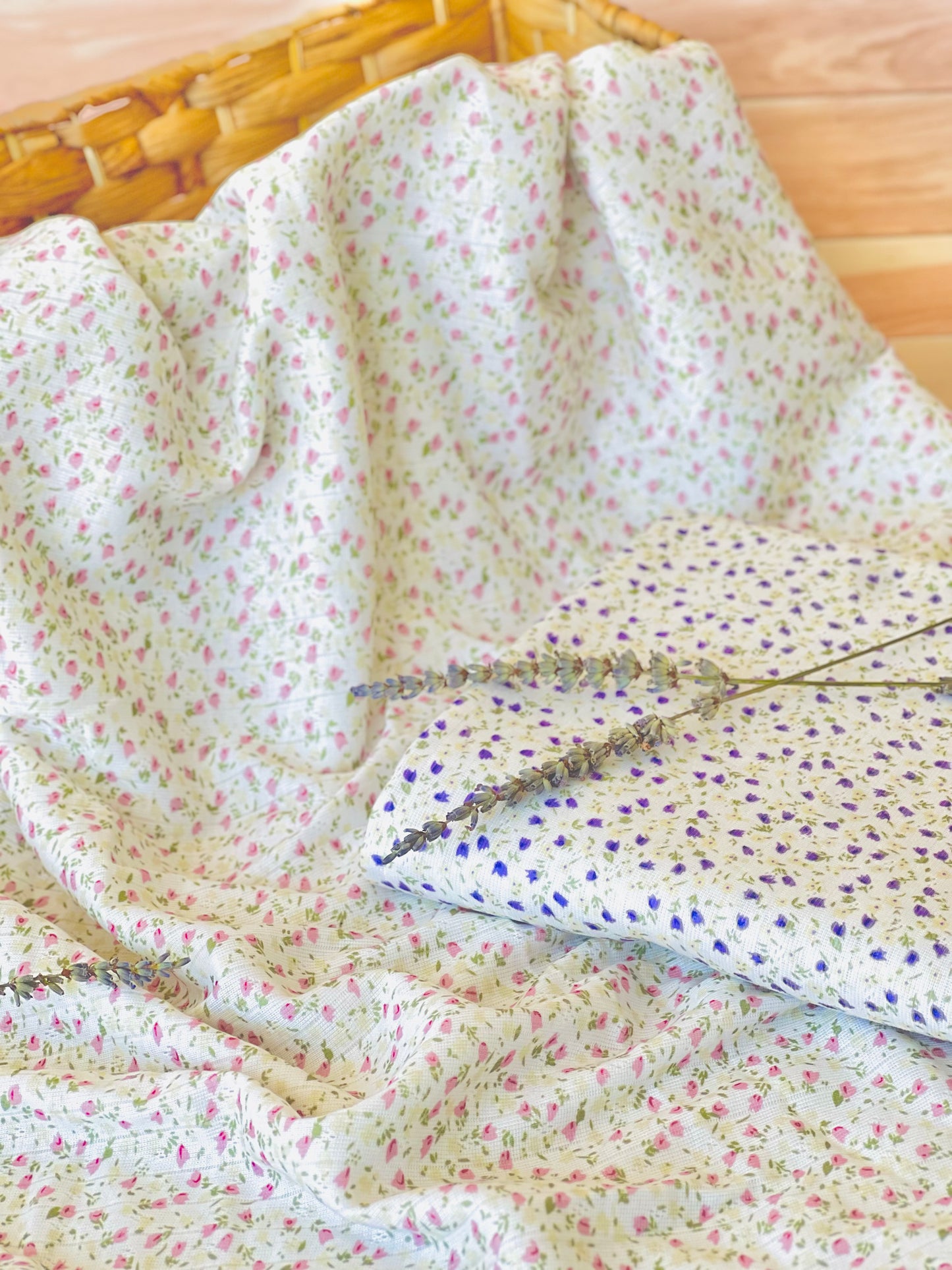 Printed Cotton Jersey Stripes Flowers