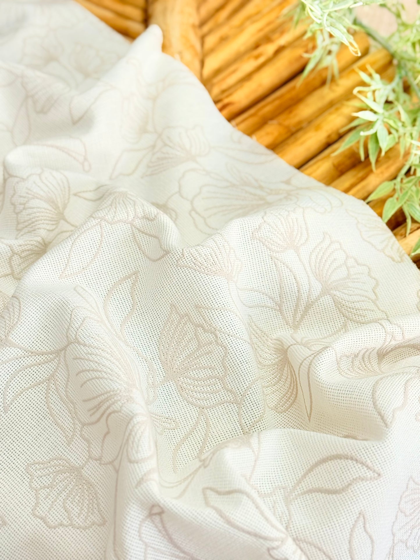 Artisanal Printed Linen Ocean Bloom