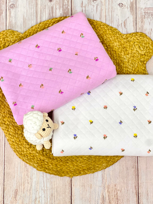 Printed Quilted Fabric Flowers