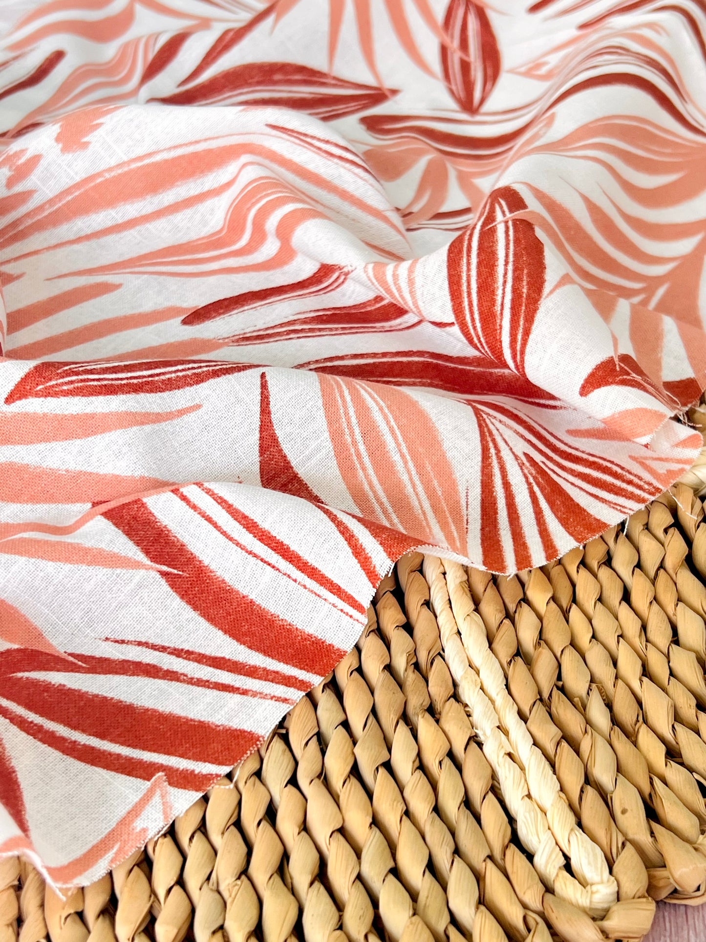 Printed Linen Palm Dusk