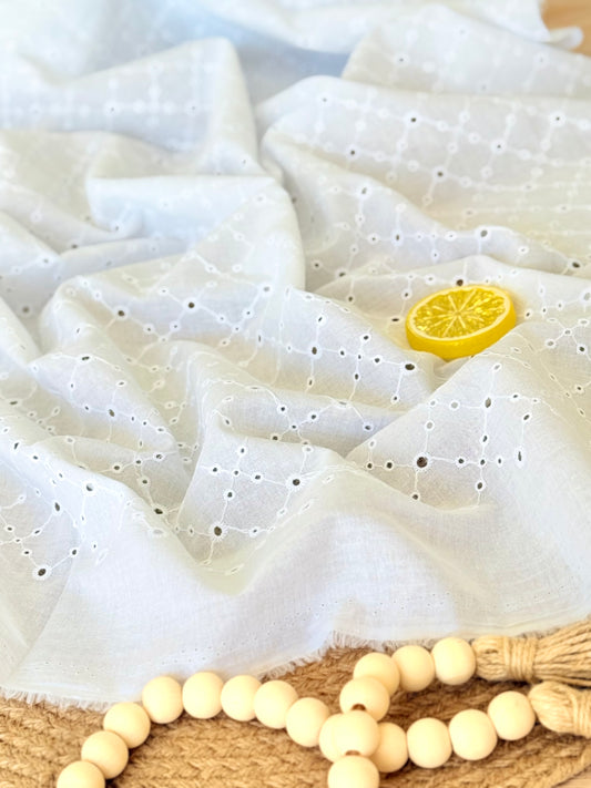 Embroidered Cotton White 24