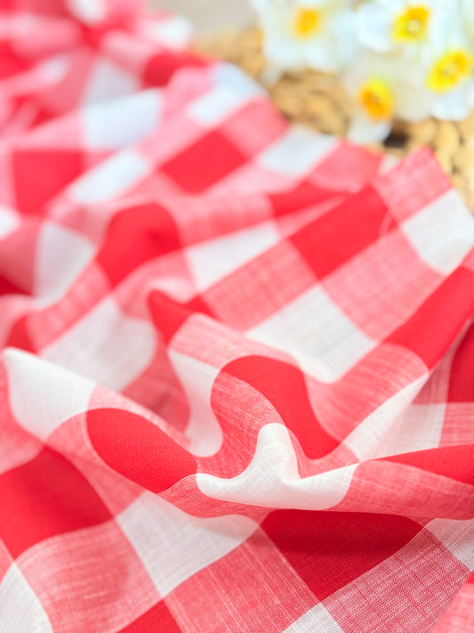 Printed Linen Checks 09