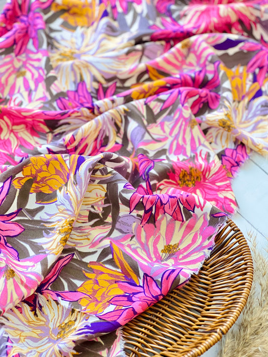 Rayón Challis Crisantemo