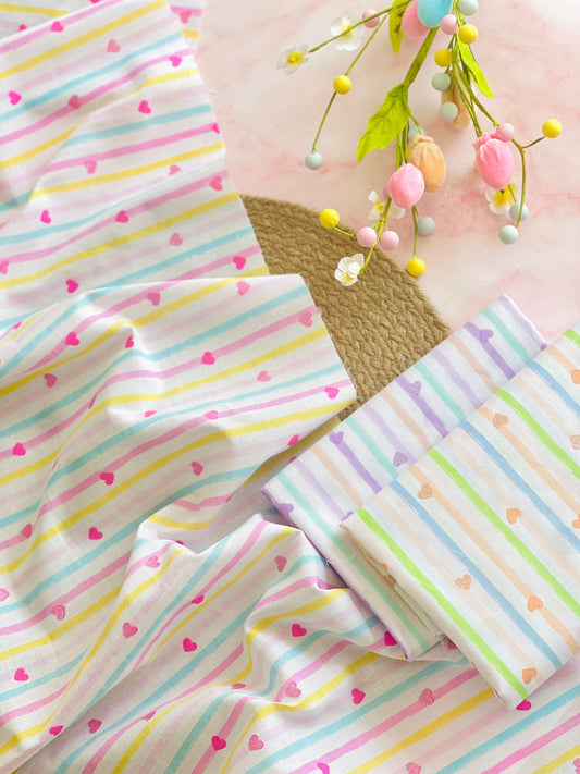 Printed Cotton Shiny Hearts