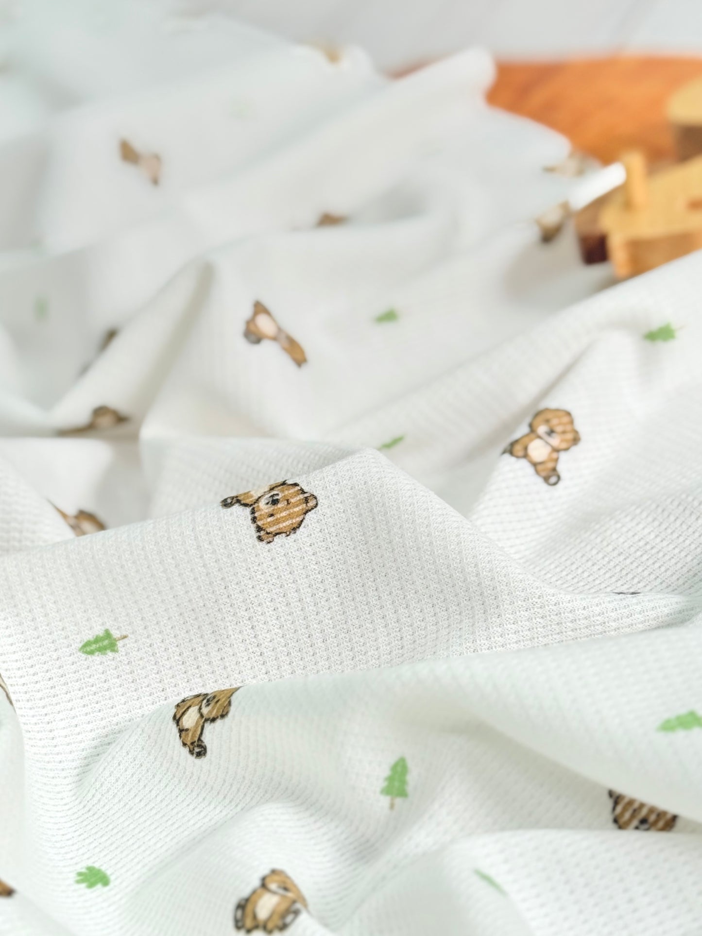 Printed Waffle Teddy Bear