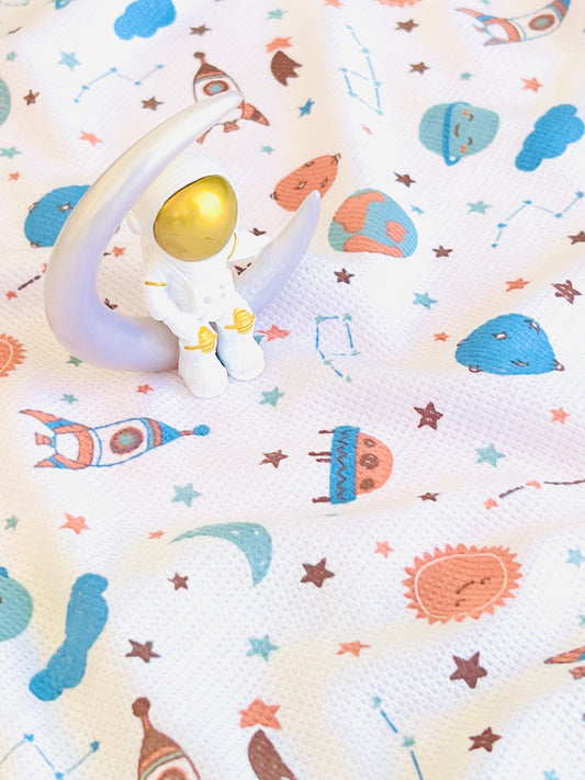 Printed Waffle Fabric Universe