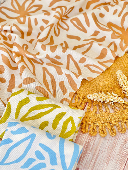 Artisanal Printed Linen Flowers