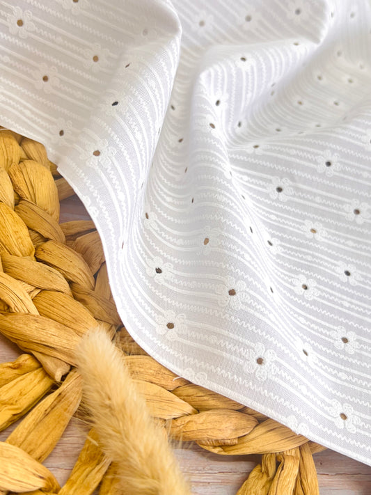 Printed Holl Out Cotton Mini Flower