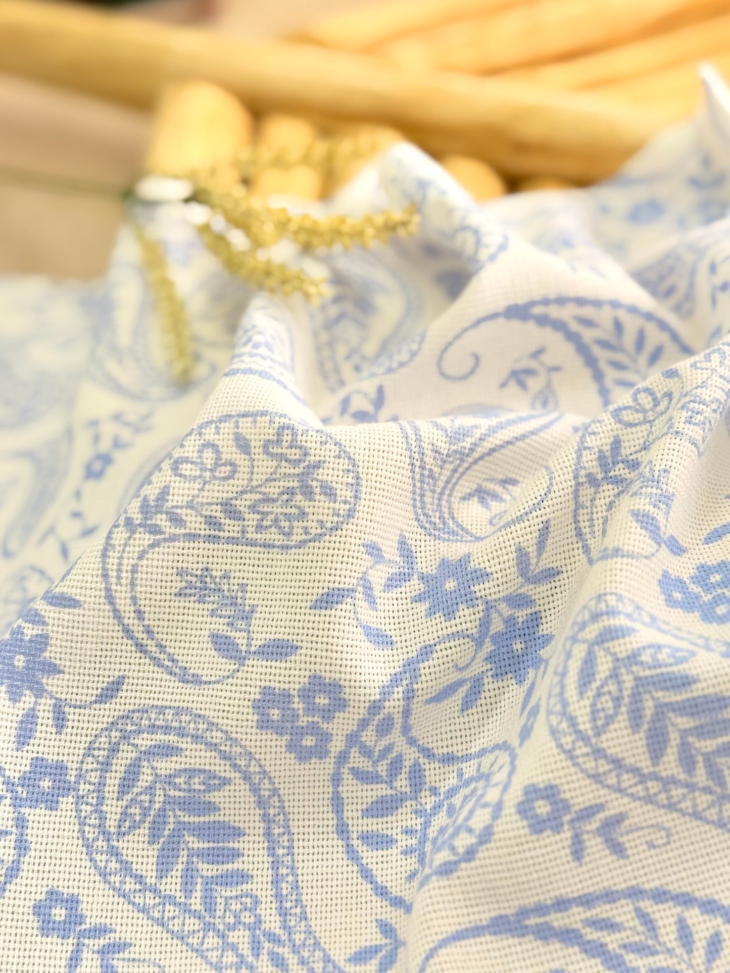 Artisanal Printed Linen Rustic Whispers