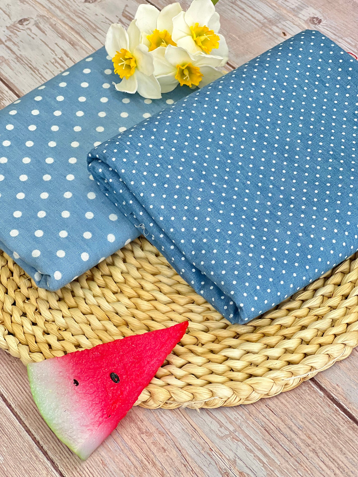 Printed Denim Dots