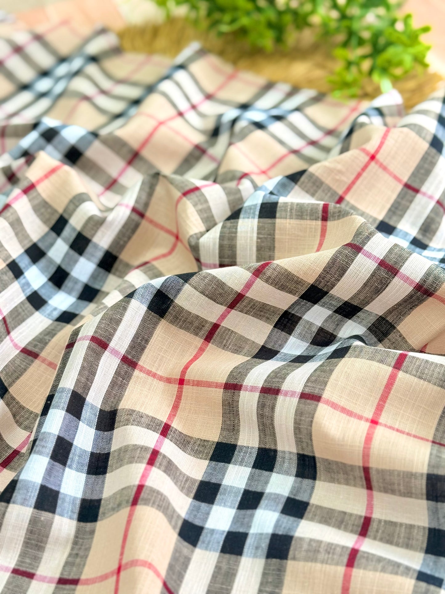 Printed Linen Checks 07