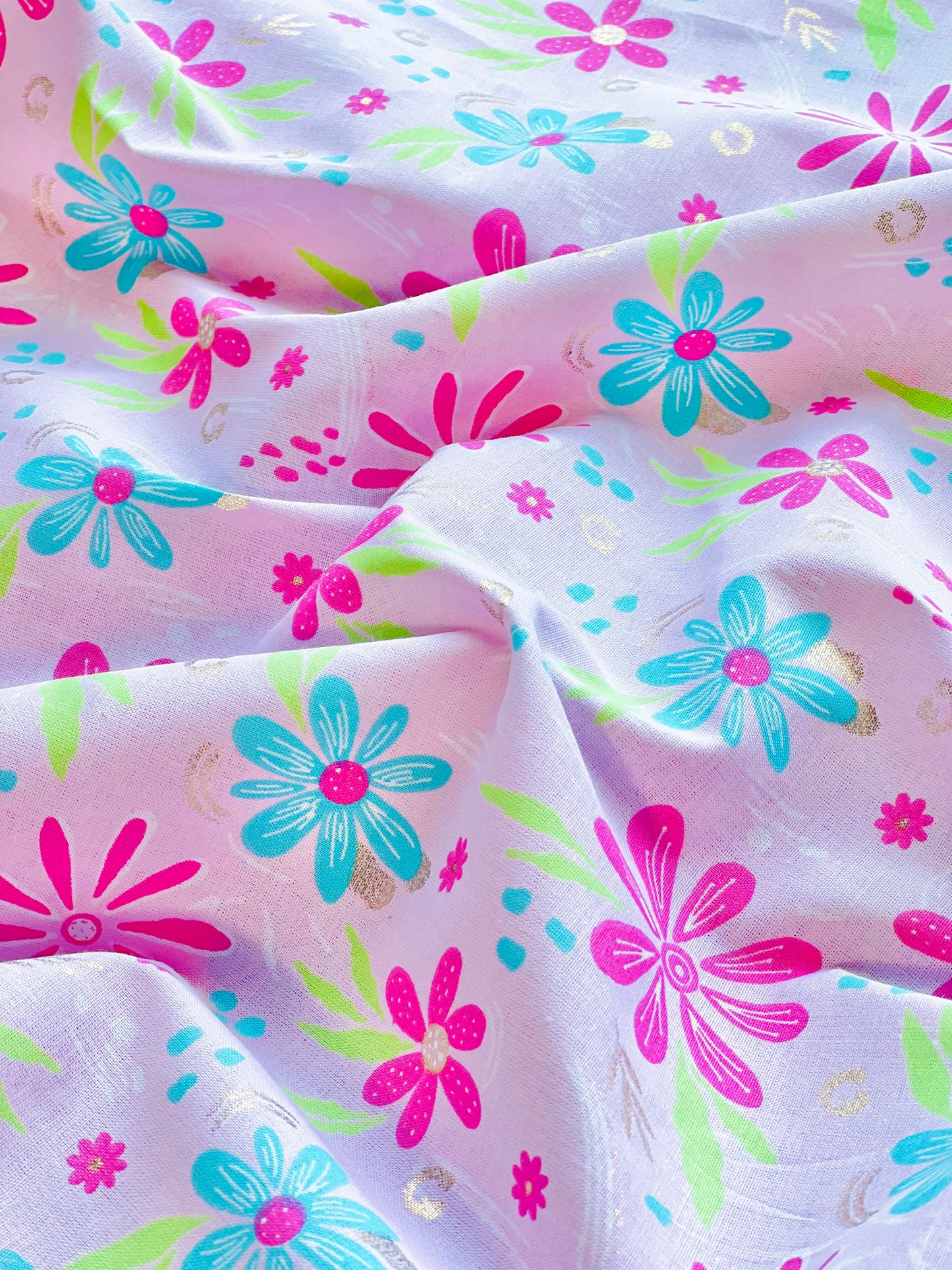 Printed Foil Cotton Flowers