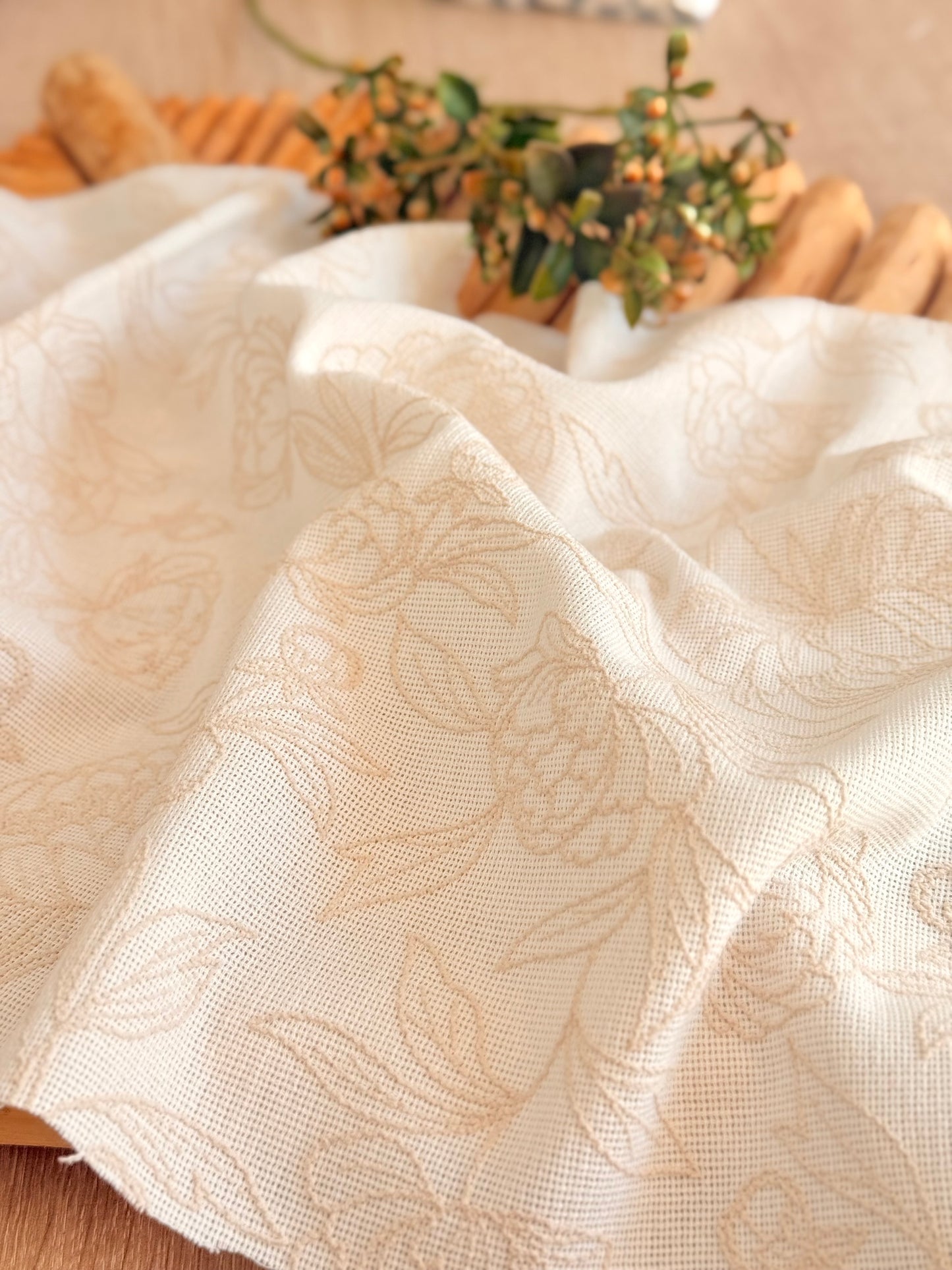 Artisanal Printed Linen Pastel Petals