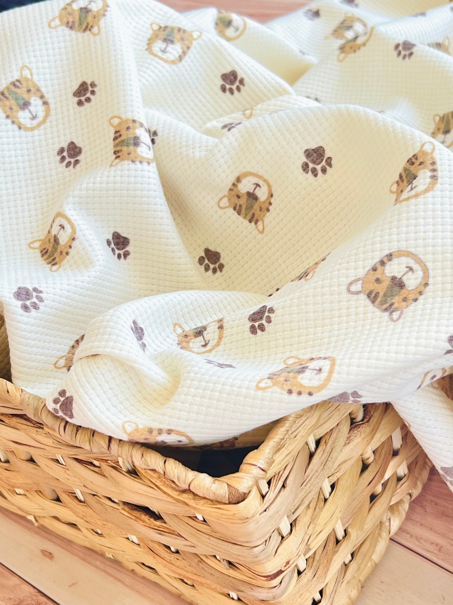 Printed Waffle Fabric Tiger