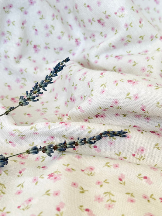 Printed Cotton Jersey Pink Flower