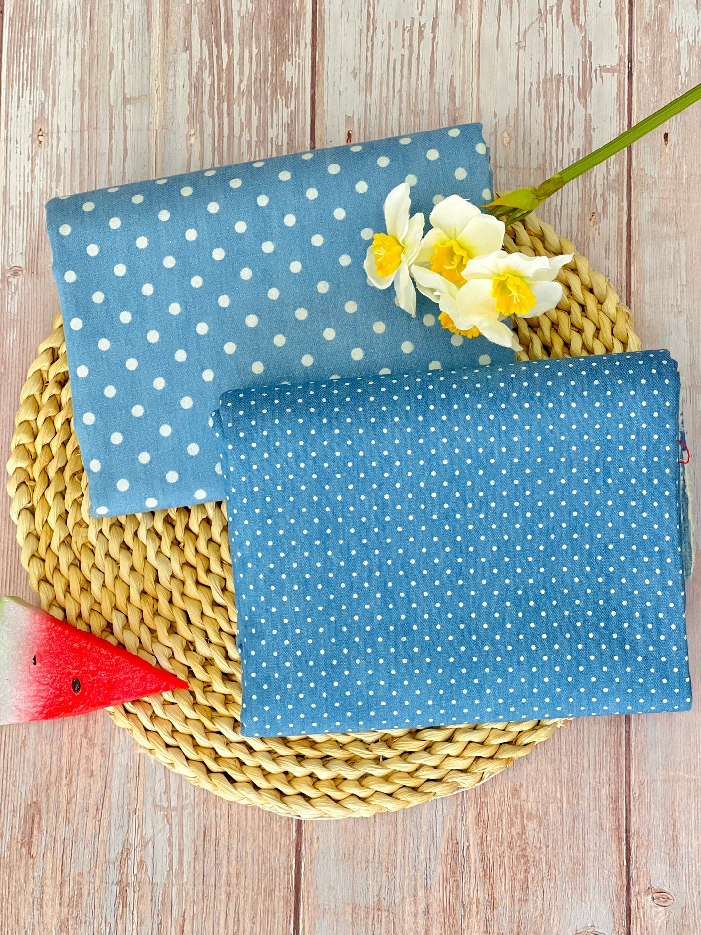 Printed Denim Dots