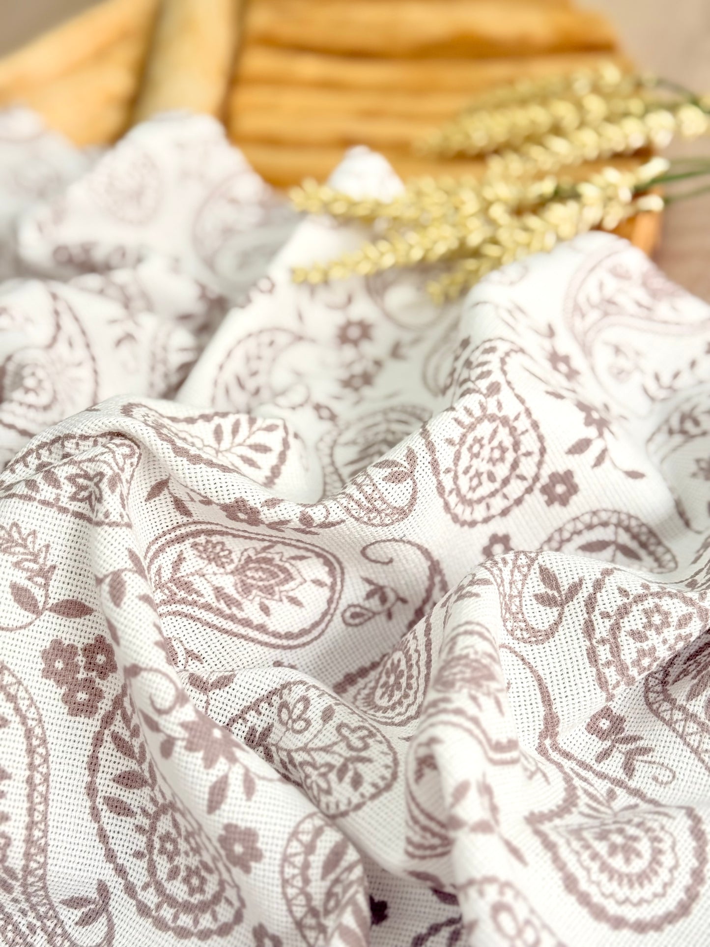 Artisanal Printed Linen Rustic Whispers