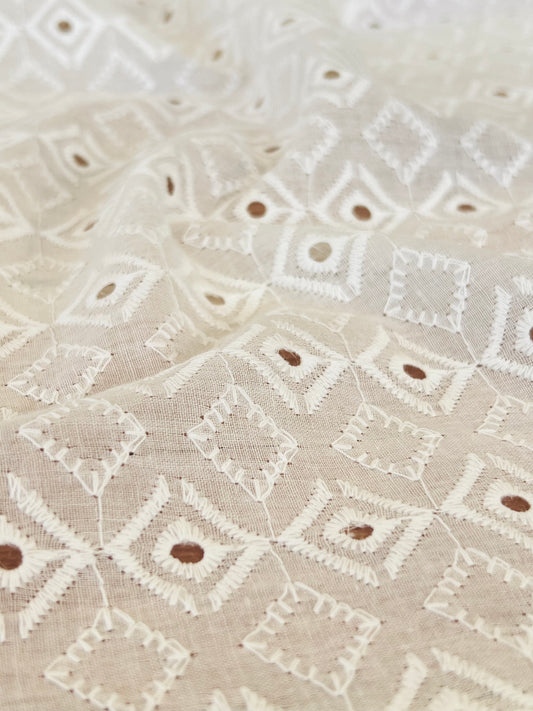 Embroidered Cotton White 07