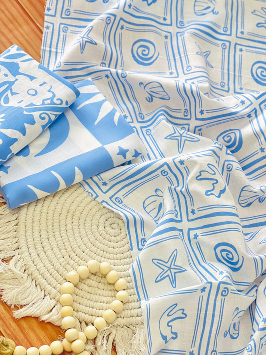 Printed Linen Santorini Breeze
