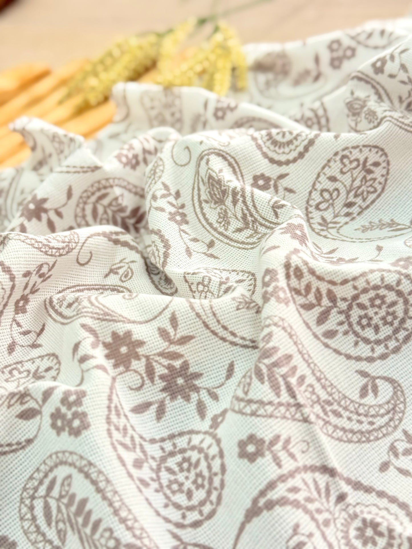 Artisanal Printed Linen Rustic Whispers
