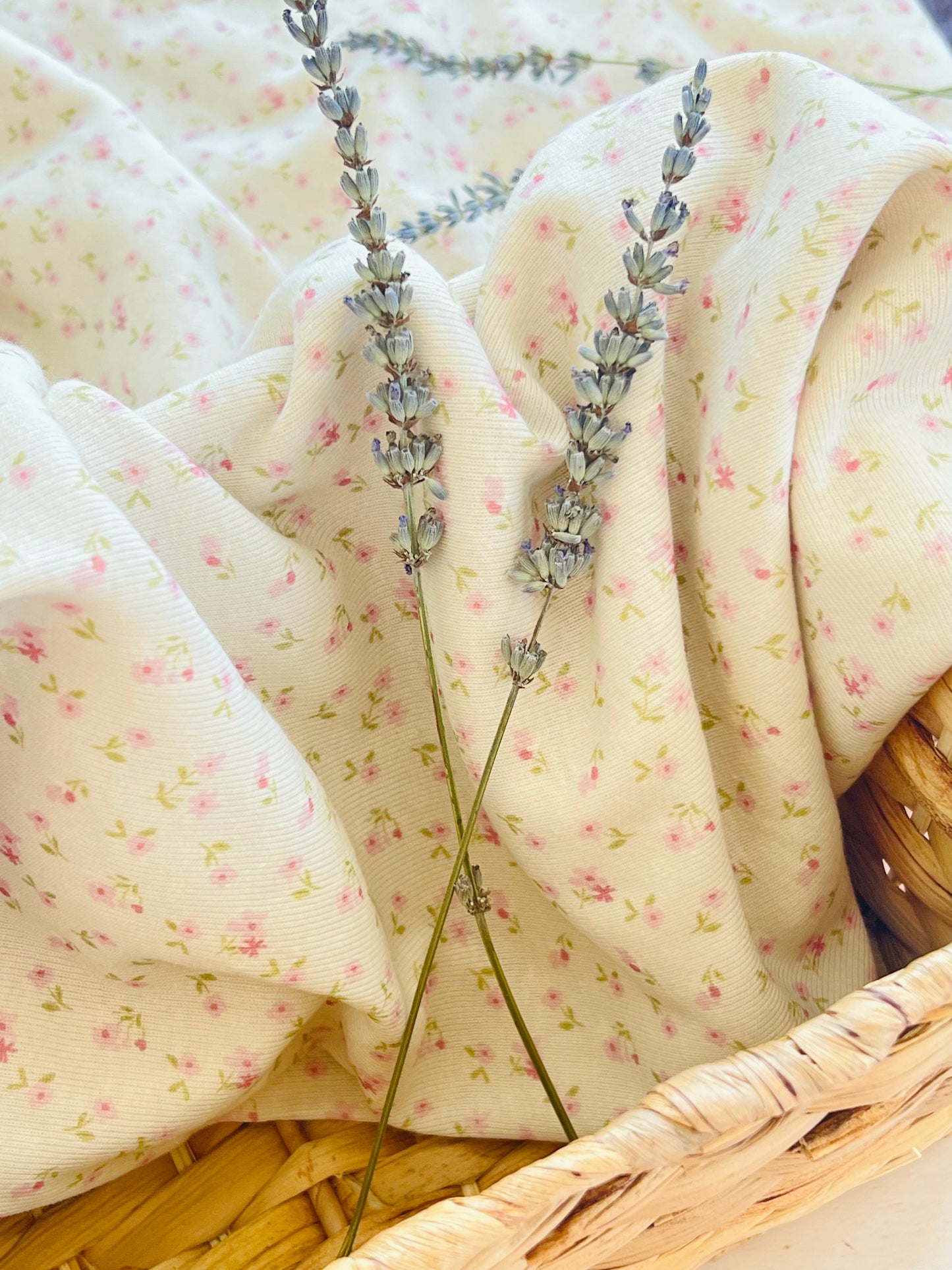 Printed Cotton Jersey Pink Flower