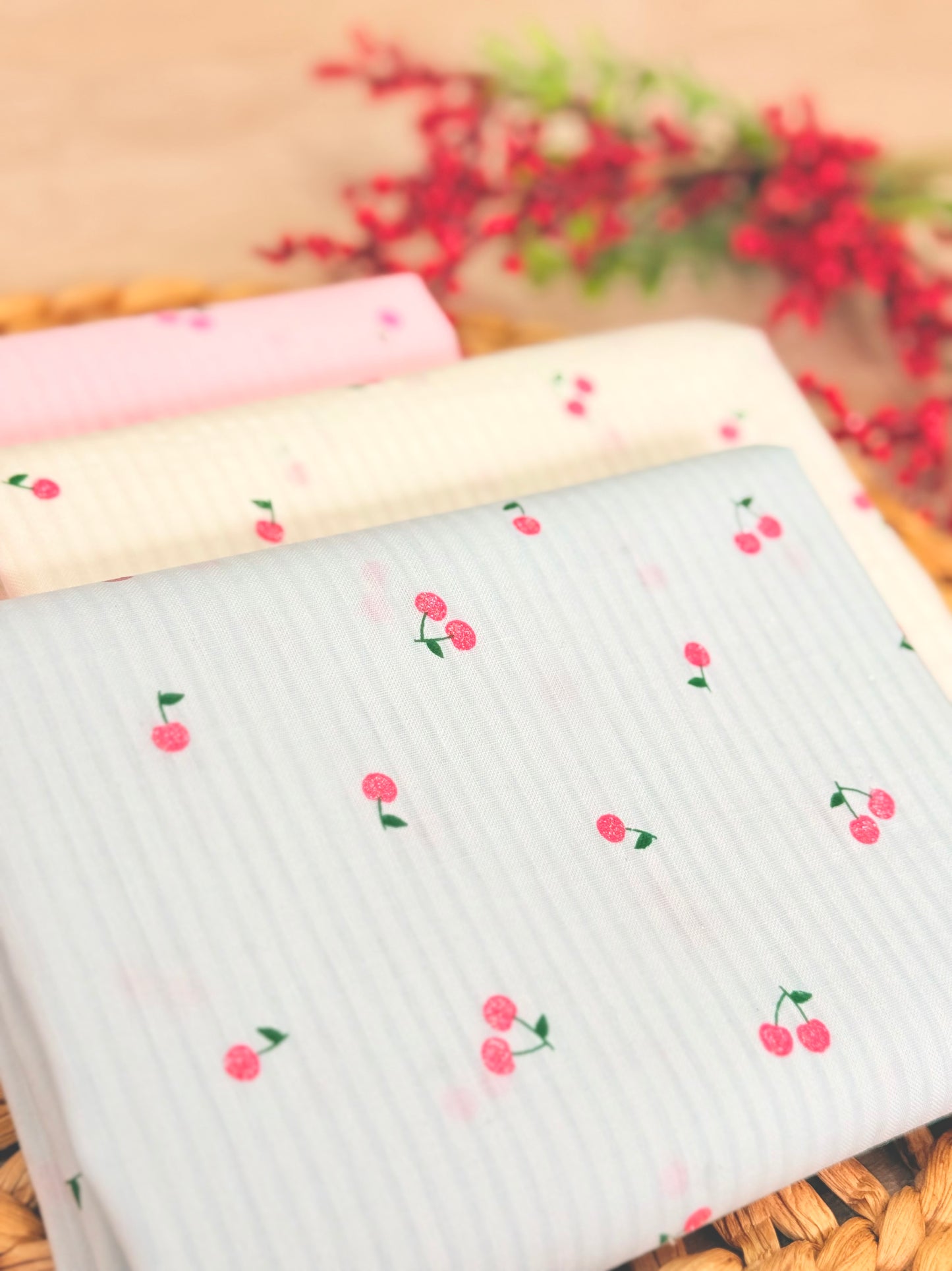 Printed Voile Cherry Bloom