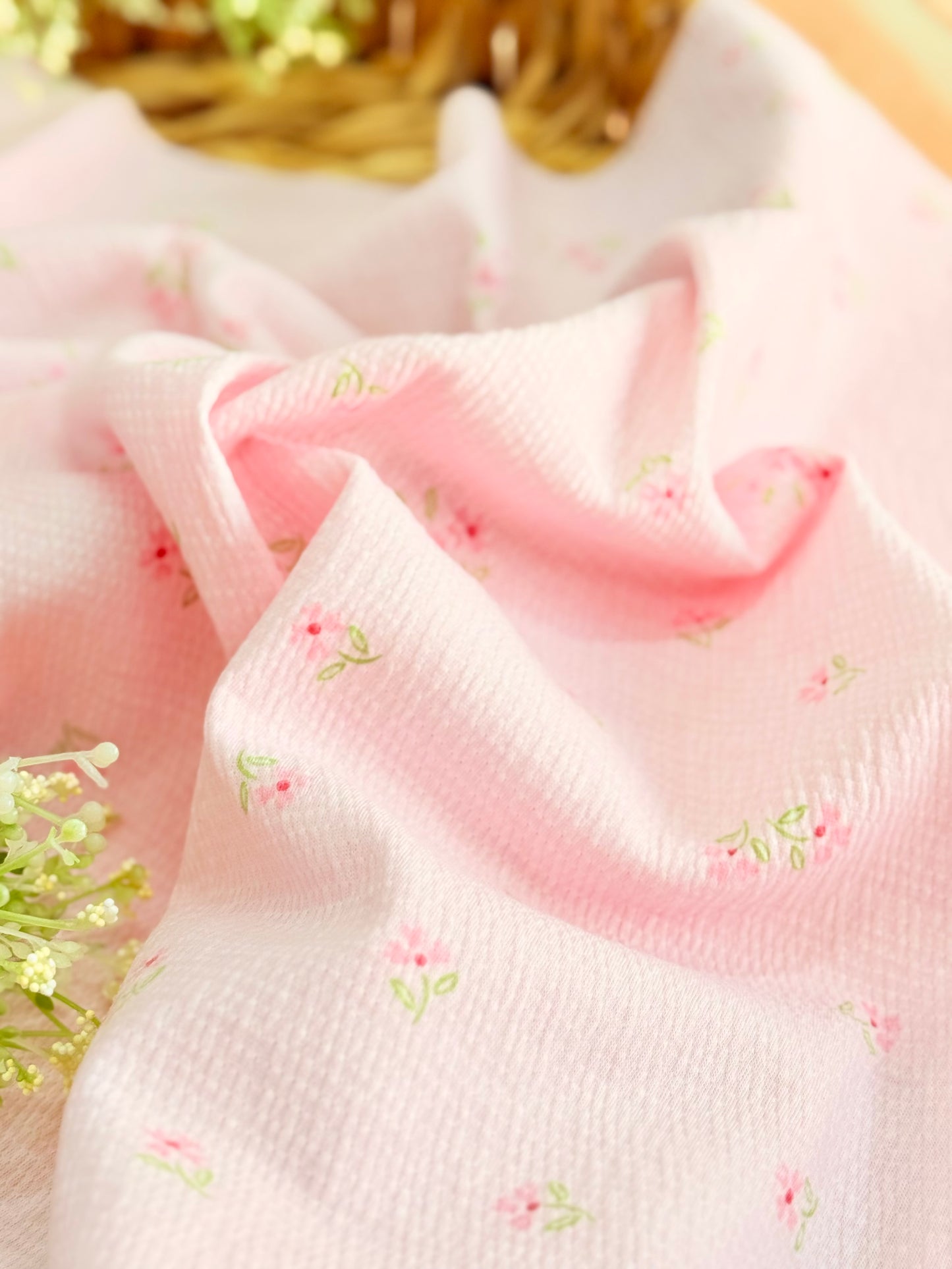 Knitted Seersucker Pink Blossom