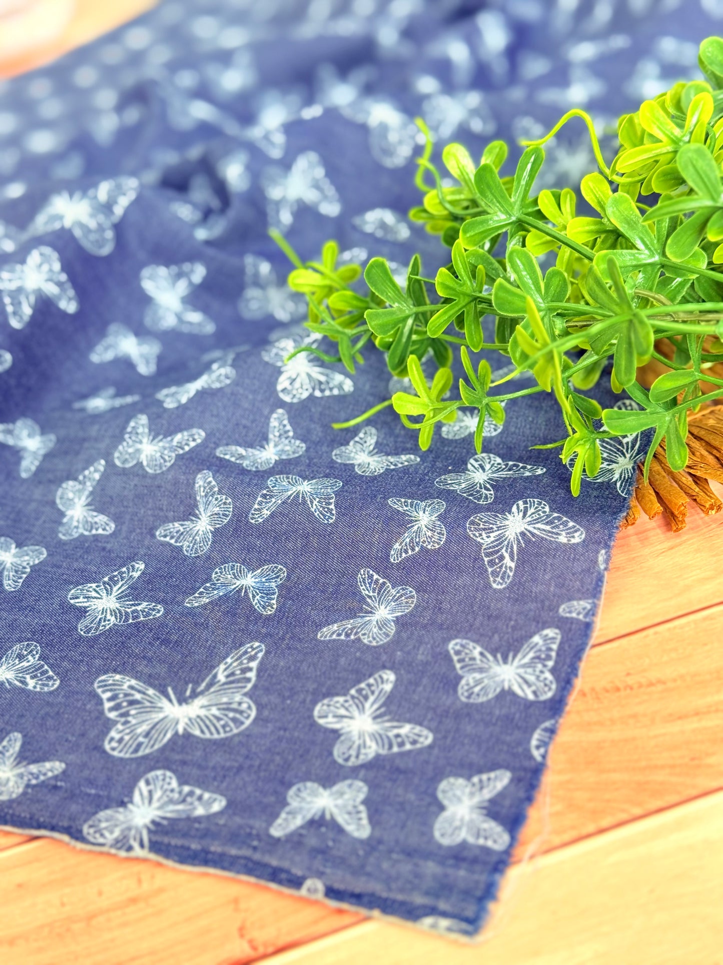 Printed Denim Butterflies