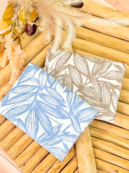 Slub Printed Linen Botanical Sketch