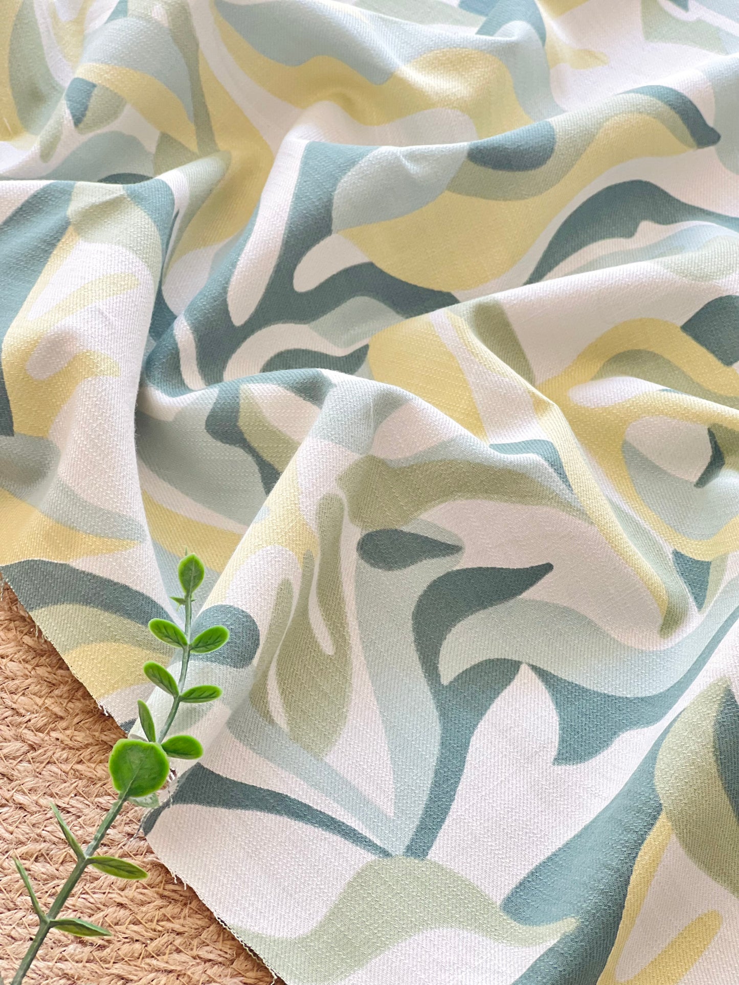Slub Printed Linen Urban Jungle