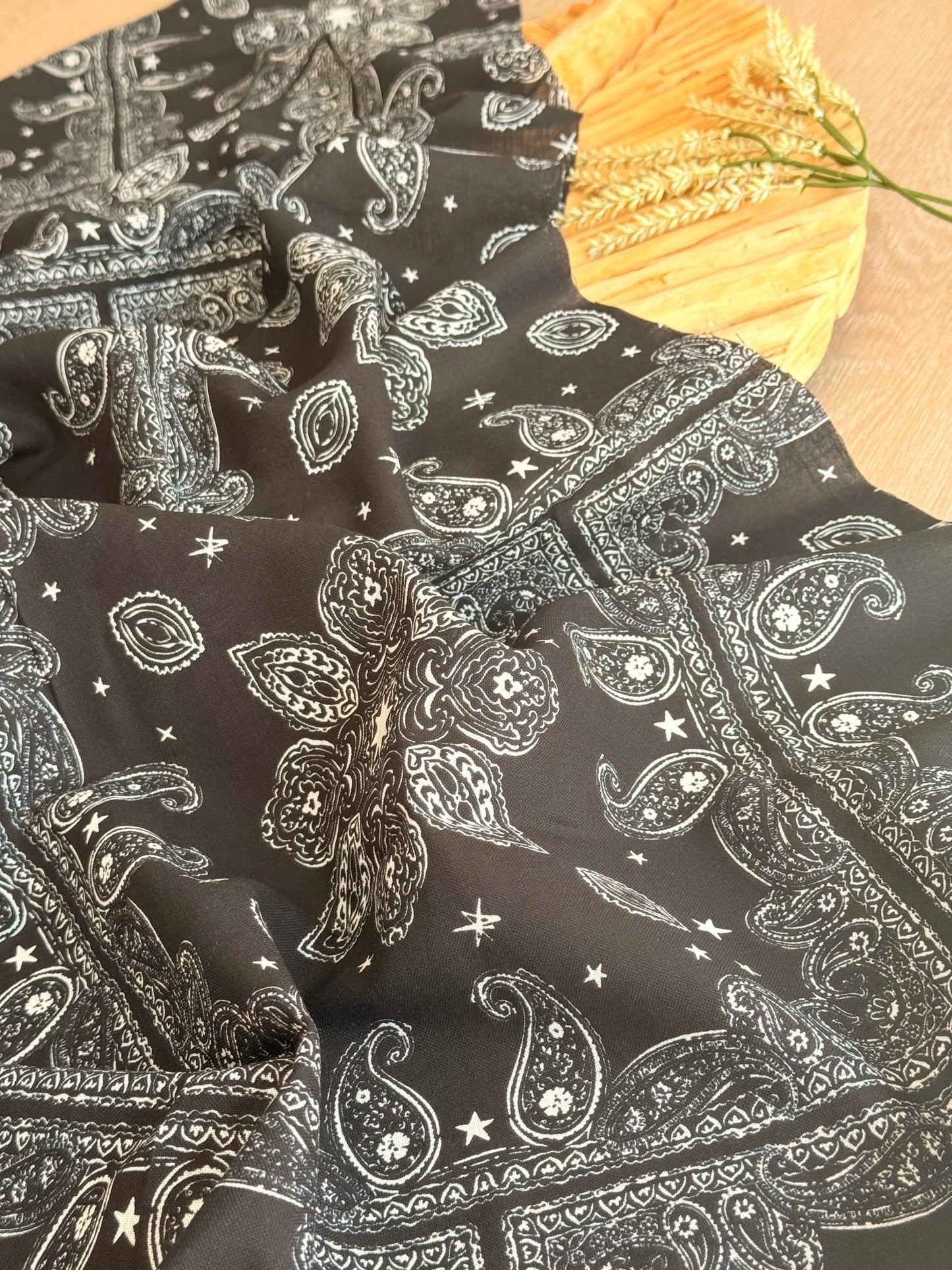 Printed Linen Desert Paisley