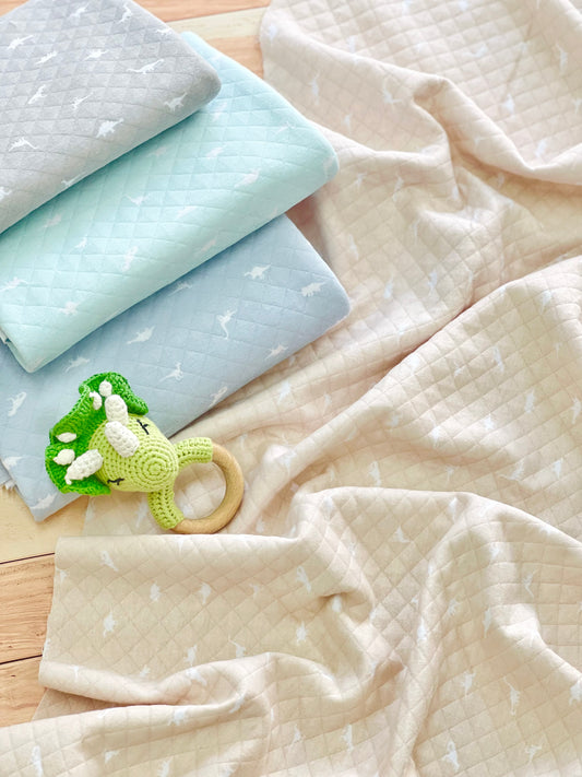 Printed Quilted Fabric Dinosaur